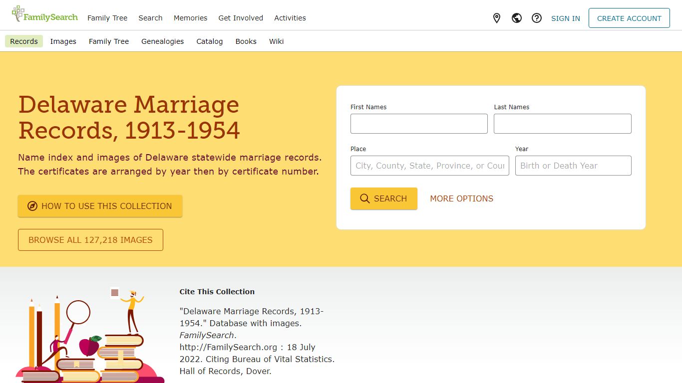 Delaware Marriage Records, 1913-1954 • FamilySearch